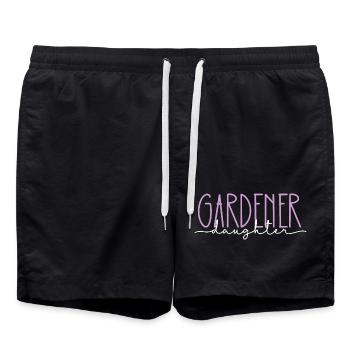 jardinier fille fière cadeau mignon - Short de bain - noir - Devant - AI Model Male 185 light (185cm)