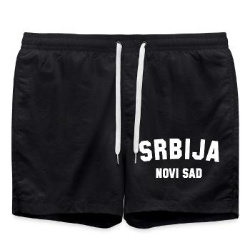 NOVI SAD Serbia Serbien - Swim Trunks - black - Front - AI Model Male 185 light (185cm)