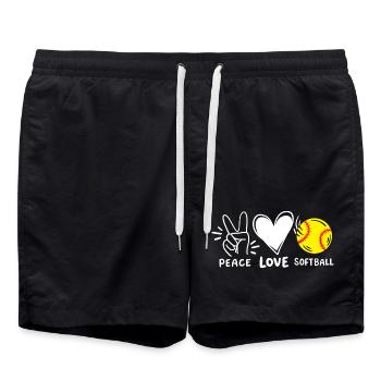 Softball-Spieler Softball - Badeshorts - Schwarz - Vorne - AI Model Male 185 light (185cm)