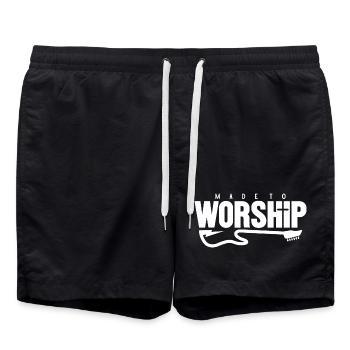 Inspiring guitar motifs for music - Swim Trunks - black - Front - AI Model Male 185 light (185cm)