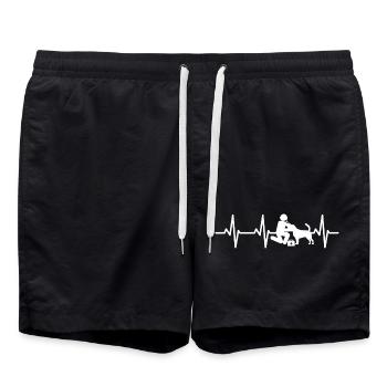 Veterinary Stick Figure Heart Line - Swim Trunks - black - Front - AI Model Male 185 light (185cm)