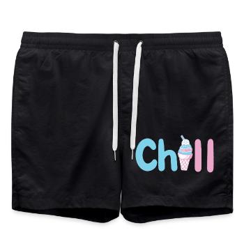 Eiscreme Sommer - Badeshorts - Schwarz - Vorne - AI Model Male 185 light (185cm)