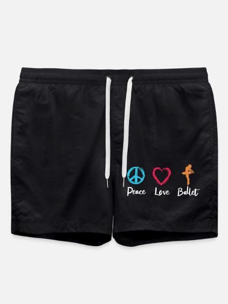 Peace Love Ballet - Swim Trunks - black