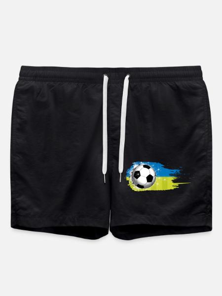 Football - Blue Green - Brush Stroke Design - Swim Trunks - black