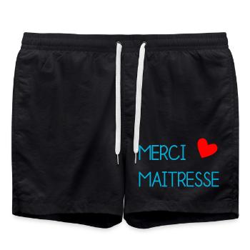 GELIEBTE. VIELEN DANK. DANKE HERRIN. GELIEBTE - Badeshorts - Schwarz - Vorne - AI Model Male 185 light (185cm)