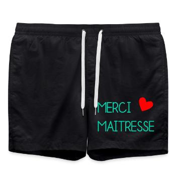 GELIEBTE. VIELEN DANK. DANKE HERRIN - Badeshorts - Schwarz - Vorne - AI Model Male 185 light (185cm)