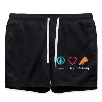 Peace Love Cheerleading - Swim Trunks - black - Front - AI Model Male 185 light (185cm)