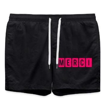 MAÎTRESSE. MAITRE. MERCI. MERCI MAÎTRESSE - Short de bain - noir - Devant - AI Model Male 185 light (185cm)