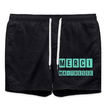 GELIEBTE. MEISTER. VIELEN DANK. DANKE HERRIN - Badeshorts - Schwarz - Vorne - AI Model Male 185 light (185cm)
