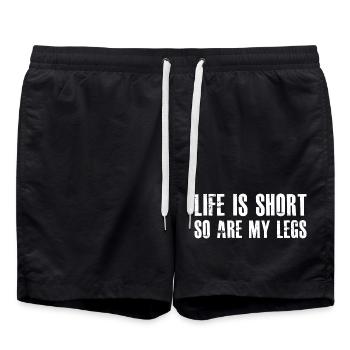 life is short so are my legs - Swim Trunks - black - Front - AI Model Male 185 light (185cm)