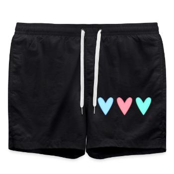 HERZ. VIELEN DANK. GELIEBTE. MEISTER. DANKE HERRIN. - Badeshorts - Schwarz - Vorne - AI Model Male 185 light (185cm)