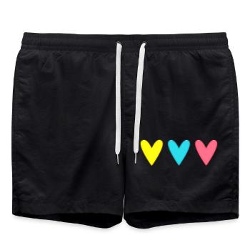 COEUR. MERCI. MAÎTRESSE. MAÎTRE. MERCI MAÎTRESSE. - Short de bain - noir - Devant - AI Model Male 185 light (185cm)
