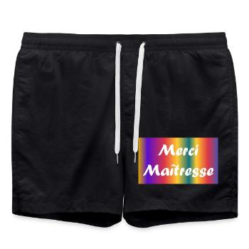 GELIEBTE. VIELEN DANK. DANKE HERRIN - Badeshorts - Schwarz - Vorne - AI Model Male 185 light (185cm)