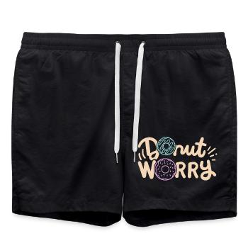 Donut inspirierender Donut - Badeshorts - Schwarz - Vorne - AI Model Male 185 light (185cm)