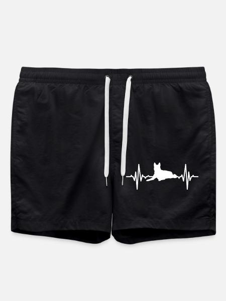 Hund Herzschlag - Badeshorts - Schwarz