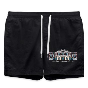 Kultiges Festspielhaus Bayreuth, Bayern - Badeshorts - Schwarz - Vorne - AI Model Male 185 light (185cm)