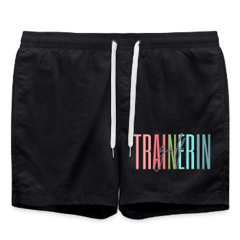 Trainerin Golf Golftrainerin Golferin Geschenk - Badeshorts - Schwarz - Vorne - AI Model Male 185 light (185cm)