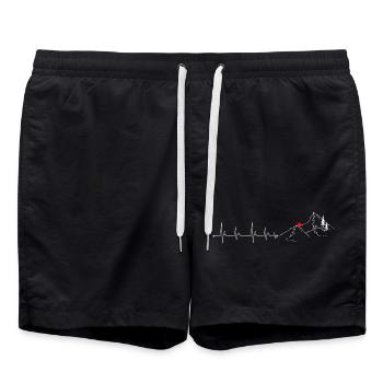 Gipfel: Pulse, Roter Gipfel - Badeshorts - Schwarz - Vorne - AI Model Male 185 light (185cm)