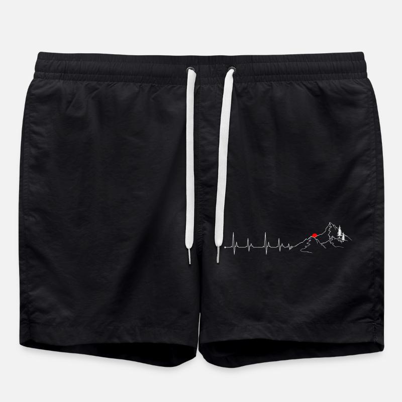 Gipfel: Pulse, Roter Gipfel - Badeshorts - Schwarz