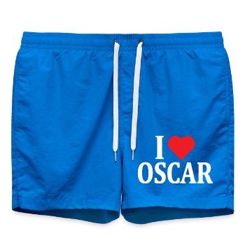 t-shirt I love Oscar t-shirt gift idea - Swim Trunks - cobalt blue - Front