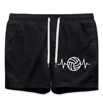 battement de cœur volley-ball joueur de volley-ball impulsion icône de plage - Short de bain - noir - Devant - AI Model Male 185 light (185cm)