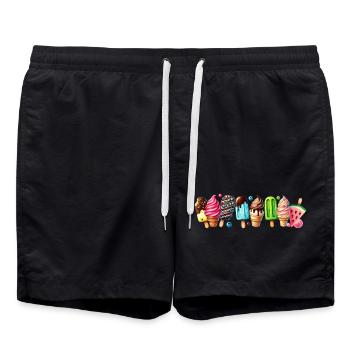 Ajoutez une touche sucrée avec ces motifs de crème glacée colorés - Short de bain - noir - Devant - AI Model Male 185 light (185cm)