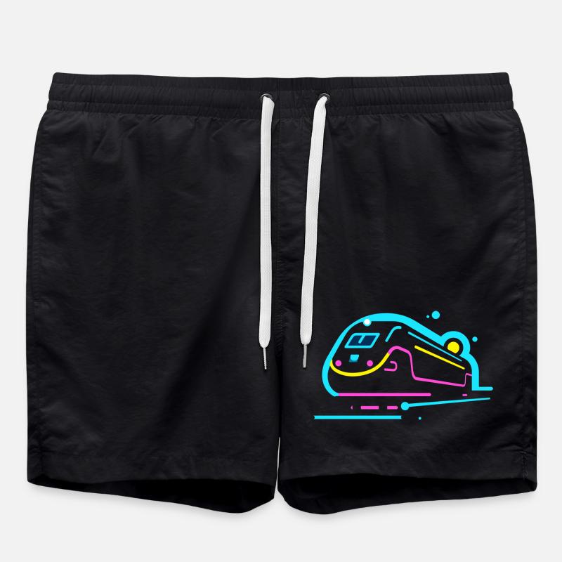 Train Comic Look - Swim Trunks - black
