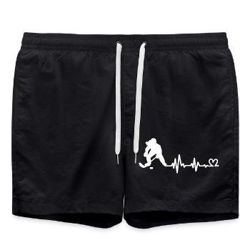 Eishockey Eishockeyspielerin - Badeshorts - Schwarz - Vorne - AI Model Male 185 light (185cm)