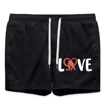 Eishockey Hockeyspielerin - Badeshorts - Schwarz - Vorne - AI Model Male 185 light (185cm)