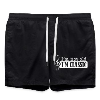Musique classique Clé de sol Logo Icône d’orchestre - Short de bain - noir - Devant - AI Model Male 185 light (185cm)