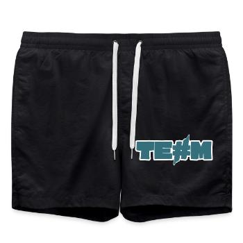 Städtisches Graffiti Kunst Motiv - Badeshorts - Schwarz - Vorne - AI Model Male 185 light (185cm)