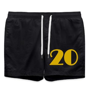 20. 20 ANS. 20e ANNIVERSAIRE. ANNIVERSAIRE 20 ANS. - Short de bain - noir - Devant - AI Model Male 185 light (185cm)