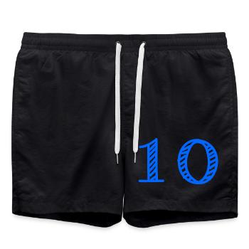 10. 10 YEARS. 10th ANNIVERSARY. 10 YEAR ANNIVERSARY. - Swim Trunks - black - Front - AI Model Male 185 light (185cm)