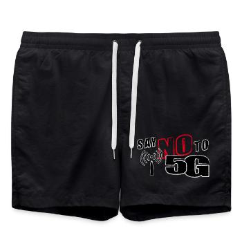 DITES NON À LA 5G - ALLÉGATION - Short de bain - noir - Devant - AI Model Male 185 light (185cm)