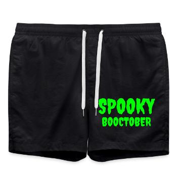 Spooky Booctober Jack-O'-Lantern Design - Swim Trunks - black - Front - AI Model Male 185 light (185cm)