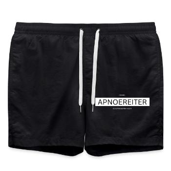 ApnoReiter: Atemloses Statement - Badeshorts - Schwarz - Vorne - AI Model Male 185 light (185cm)