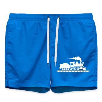 Railway Drawing - Swim Trunks - cobalt blue - Front