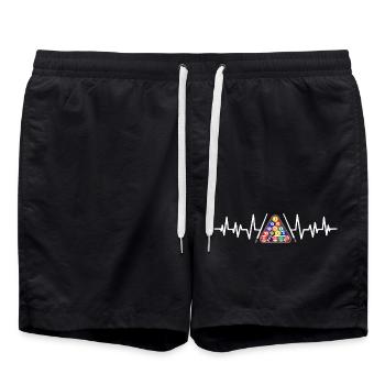 Poolbillardspieler Billard - Badeshorts - Schwarz - Vorne - AI Model Male 185 light (185cm)