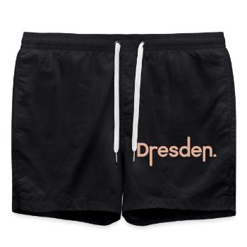 Dresden Typography Dresden City Font Logo - Swim Trunks - black - Front - AI Model Male 185 light (185cm)