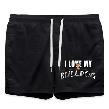 J’adore mon bouledogue - Short de bain - noir - Devant - AI Model Male 185 light (185cm)
