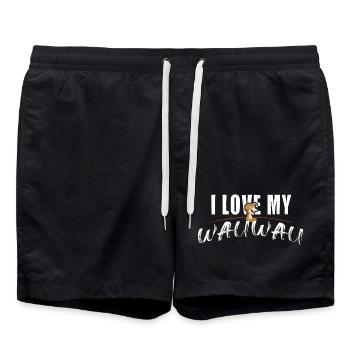 I love my Wauwau - Badeshorts - Schwarz - Vorne - AI Model Male 185 light (185cm)