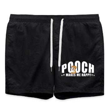 MY POOCH makes me happy - Badeshorts - Schwarz - Vorne - AI Model Male 185 light (185cm)