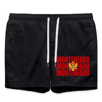 Drapeau du Monténégro - Short de bain - noir - Devant - AI Model Male 185 light (185cm)
