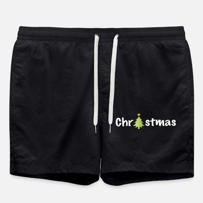 Christmas claim with tree - Swim Trunks - black