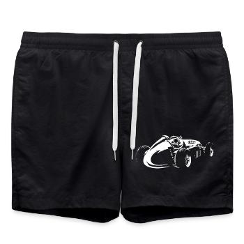retro Racing Oldtimer Formula Klassiker Symbol - Badeshorts - Schwarz - Vorne - AI Model Male 185 light (185cm)
