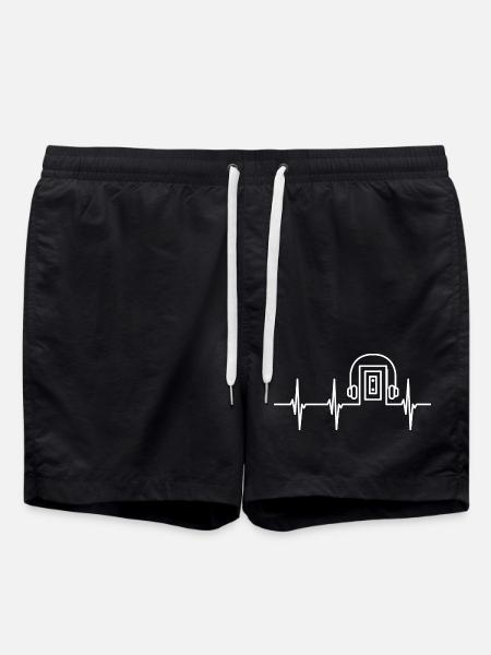Cassette Player Cardiogram - Swim Trunks - black