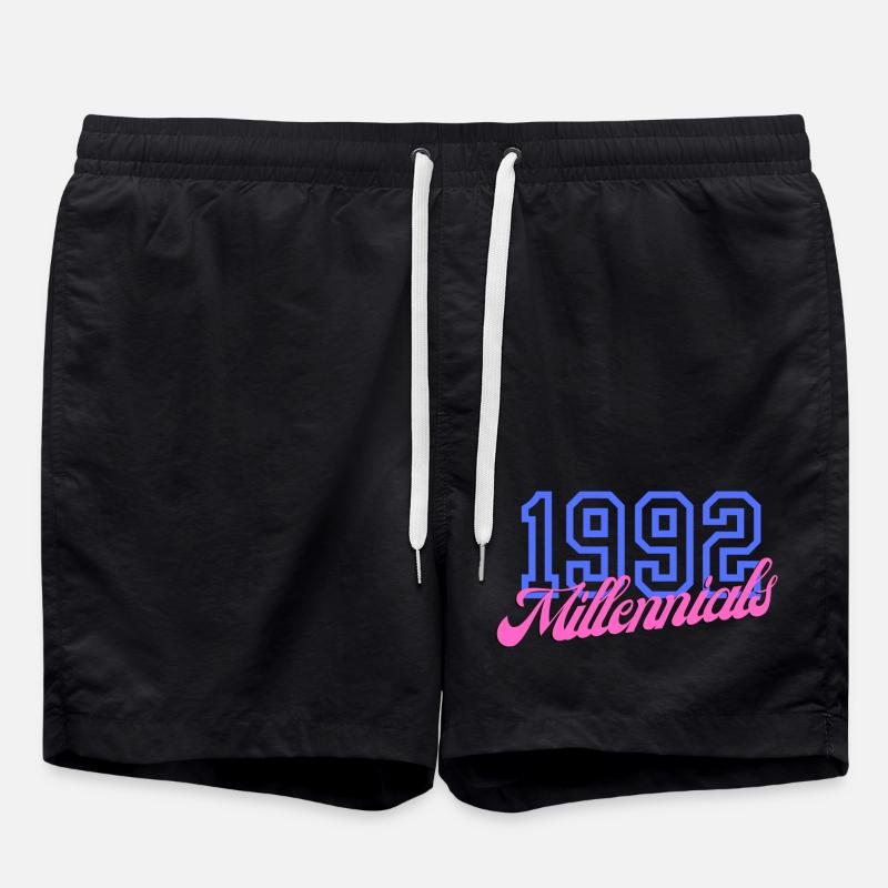 Retro 1992 Millennial Numerisches Design - Badeshorts - Schwarz