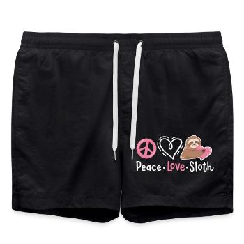 Faultier Liebhaber - Badeshorts - Schwarz - Vorne - AI Model Male 185 light (185cm)