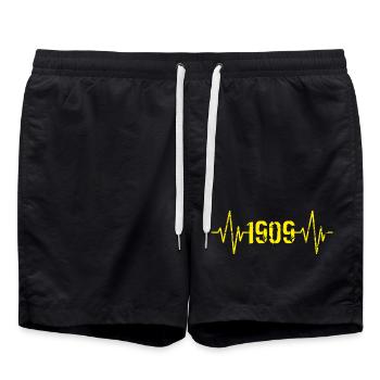 Dortmund Herzschlag - Badeshorts - Schwarz - Vorne - AI Model Male 185 light (185cm)