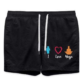 J’adore le yoga - Short de bain - noir - Devant - AI Model Male 185 light (185cm)